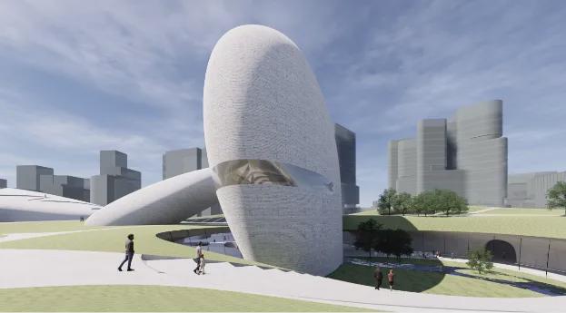 深圳灣文化廣場項目&lsquo;巨石&rsquo;造型顯現(xiàn),預(yù)計2025年建成